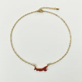 Enamel PEI Mini Map Necklace