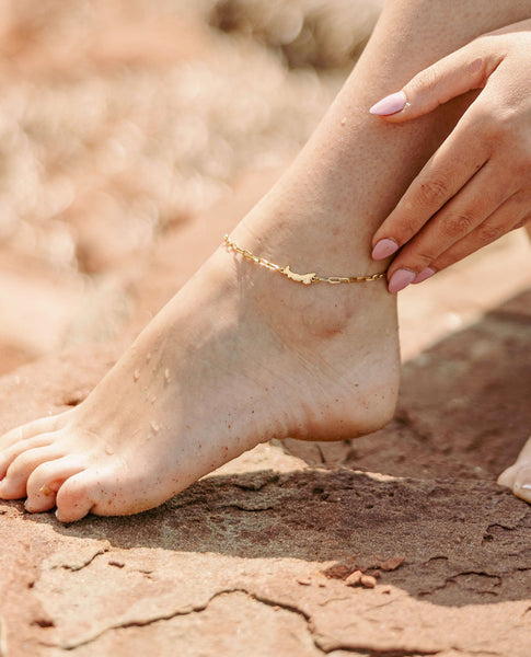 PEI Map Anklet w/ Paperclip Chain