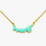Enamel PEI Mini Map Necklace