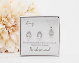 Jewelry Bridesmaid Sets, Bridesmaid Gift Ideas, Will you be my Bridesmaid Proposal Box, Tear Drop Earrings, Mother of the Groom Gift, PD