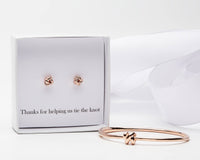 Tie the Knot Rose Gold Knot Earrings for Bridesmaids