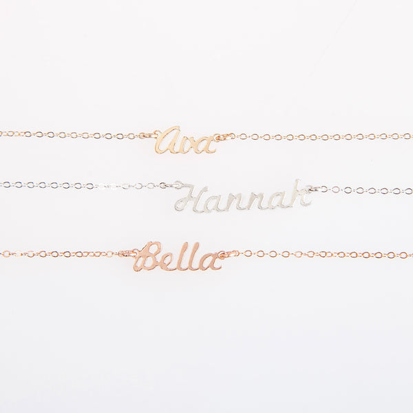 Tiny Script Name Necklace