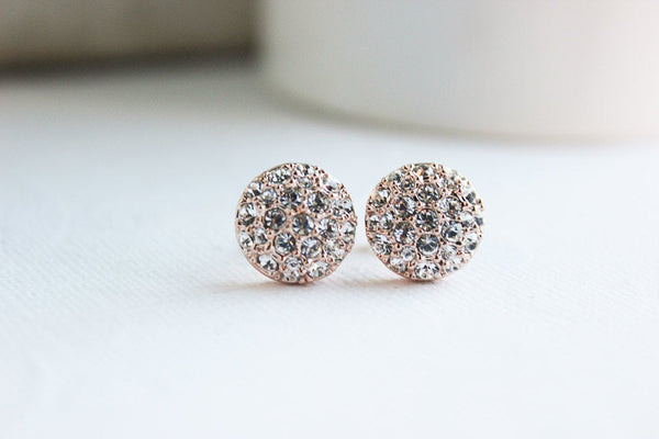 Rose Gold Sparkle Stud Earrings