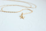 Tiny Gold Starfish Necklace, starfish necklace, beach wedding,
