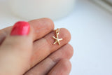 Tiny Gold Starfish Necklace, starfish necklace, beach wedding,