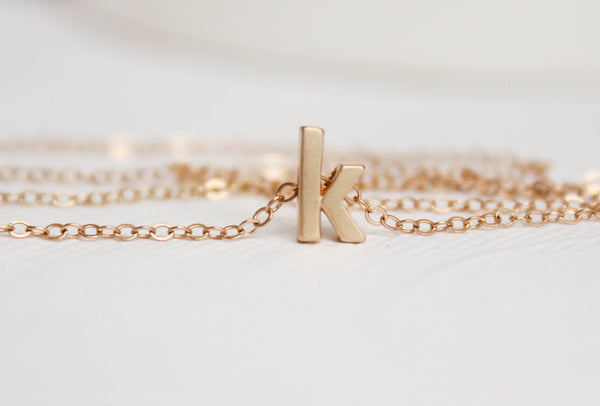 Gold Lower Case Letter Necklace