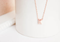 Uppercase Initial Necklace, Rose Gold Letter Necklace, Rose Gold Initial Necklace, Dainty handmade necklace, bridesmaid jewelry, wedding