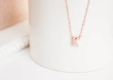 Uppercase Initial Necklace, Rose Gold Letter Necklace, Rose Gold Initial Necklace, Dainty handmade necklace, bridesmaid jewelry, wedding