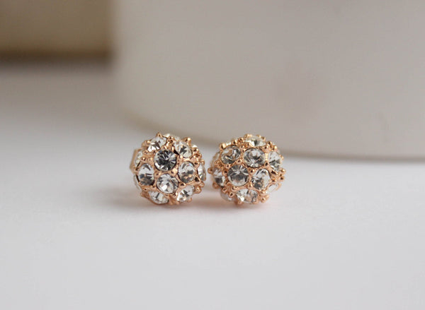 Rose Gold Studs, Rose Gold Earrings, 18k Rose Gold Sparkle Stud Earrings, Everyday Jewelry, bridesmaid jewelry,, bridal earrings