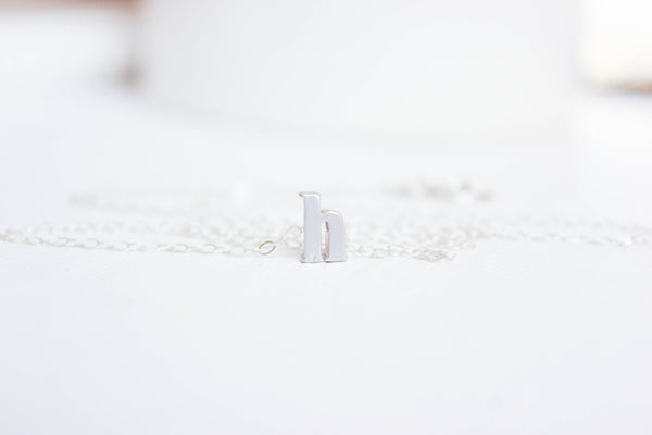 Silver Letter Necklace, Lower Case Letter, Silver Initial, Silver Initial Necklace, Initial Jewelry