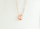 Rose Gold Letter Necklace, Lower Case Letter, Rose Gold Initial, Rose Gold Initial Necklace, Initial Jewelry