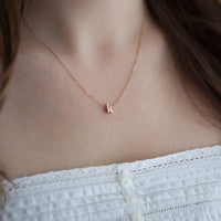 Rose Gold Letter Necklace, Lower Case Letter, Rose Gold Initial, Rose Gold Initial Necklace, Initial Jewelry