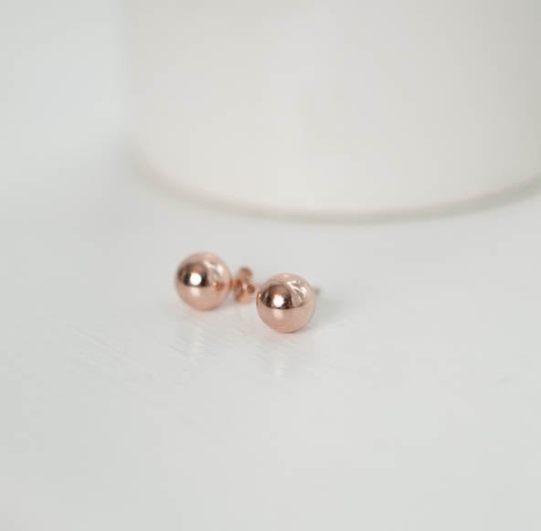 Rose Gold Ball Earrings