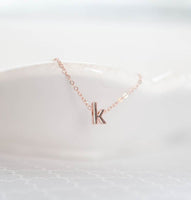 Rose Gold Letter Necklace, Lower Case Letter, Rose Gold Initial, Rose Gold Initial Necklace, Initial Jewelry