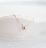 Rose Gold Letter Necklace, Lower Case Letter, Rose Gold Initial, Rose Gold Initial Necklace, Initial Jewelry