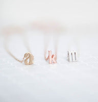 Rose Gold Letter Necklace, Lower Case Letter, Rose Gold Initial, Rose Gold Initial Necklace, Initial Jewelry