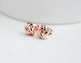 Tie the Knot Rose Gold Knot Earrings for Bridesmaids