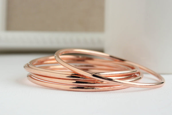 Rose Gold Bangles - Set of 5