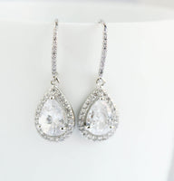 White Gold Drop Earrings