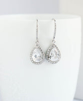 White Gold Drop Earrings