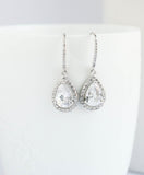 White Gold Drop Earrings