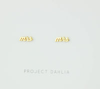 Gold Mrs Earrings