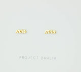 Gold Mrs Earrings