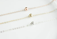 Layering necklace, Ball Necklace, Tiny Ball Necklace. Minimalist Necklace, Tiny Pea Necklace, PD